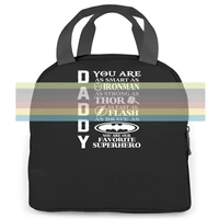daddy super hero fathers day for dad print mens hot women men portable insulated lunch bag adult