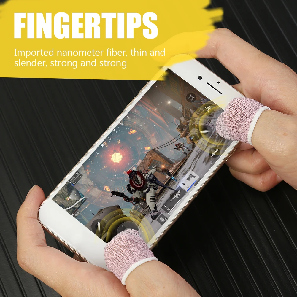 1pair Finger Cover Game Controller for PUBG Sweat Proof Non-Scratch Sensitive Touch Screen Gaming Finger Thumb Sleeve Gloves
