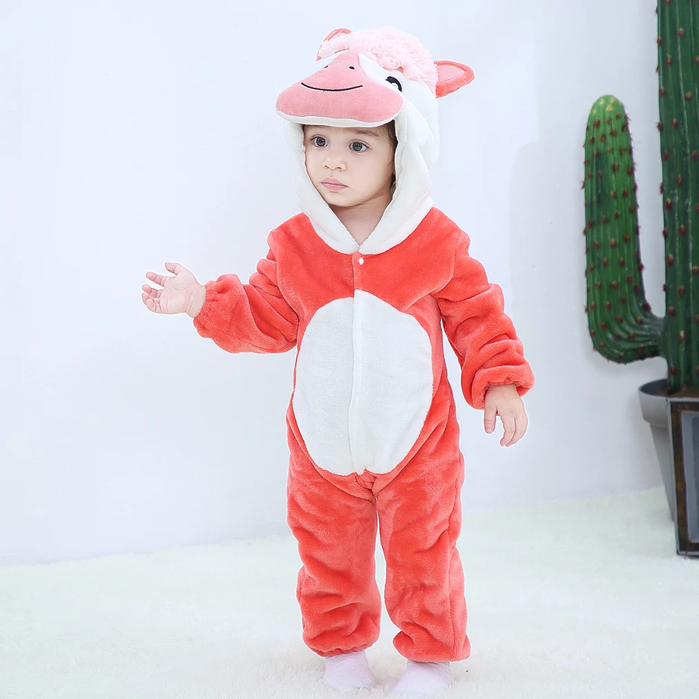 Red unicorn Новинка зимы для новорожденных; одежда для малышей; одежда унисекс; одежда на Хэллоуин для маленьких мальчиков, комбинезоны, для детей, спортивный костюм для девочек, Спортивный костюм для малышей для детей 3, 9, 12 месяцев - Цвет: Red unicorn