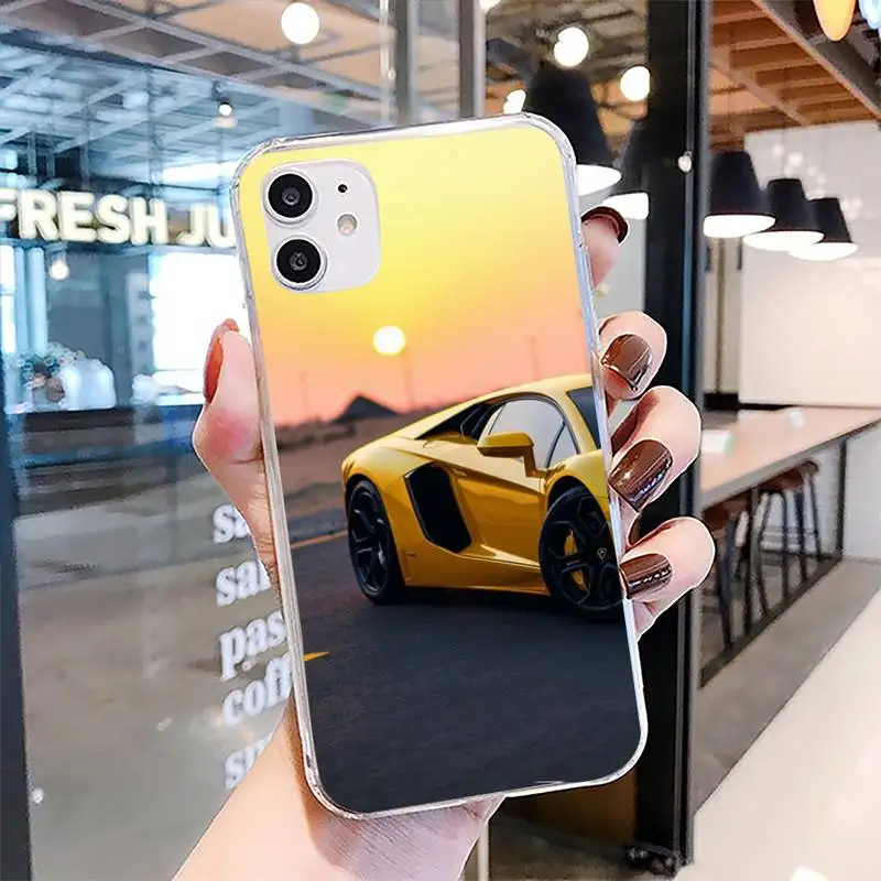 

HPCHCJHM luxury cool sports car Phone Case For Clear-Iphone 5 5s se 6 6s 7 8 11 12 X Xs Xr Pro Plus Max Mini Cover