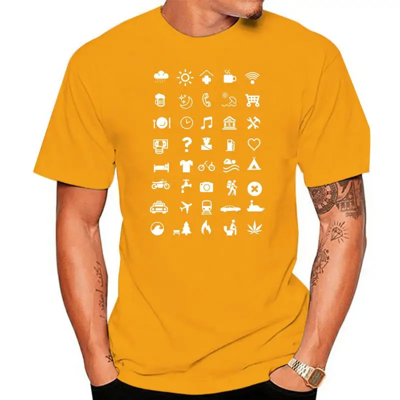 

Travel Icon T Shirt, Backpacking Holiday Iconspeak Travelling Gift TEE Shirt High Quality