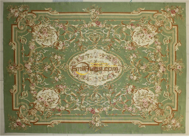 Вязаные шерстяные ковры антикварные Aubusson античный французский шерстяной ковер 19