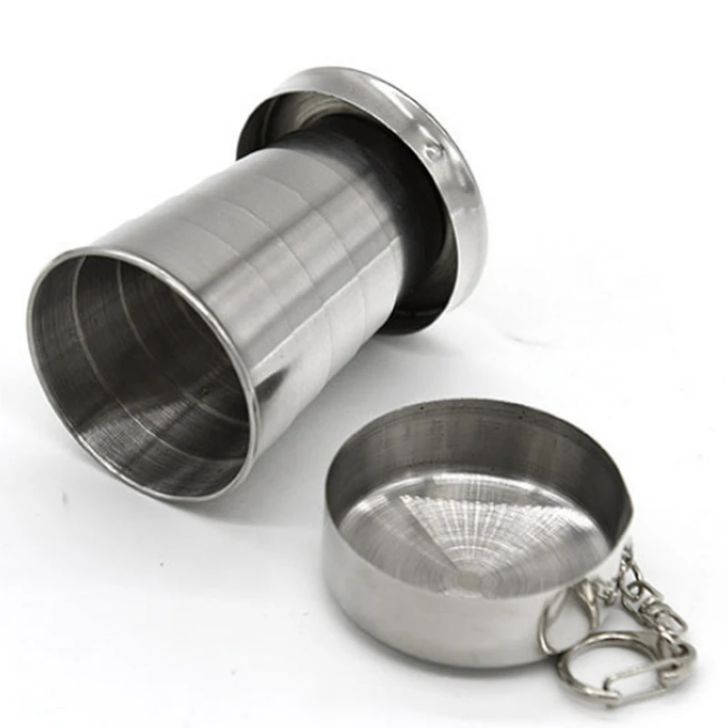 

75ML Stainless Steel Folding Cup Stainless Steel Folding Retractable Cup Folding Cup Cup Teacups Teaware Folding Gl