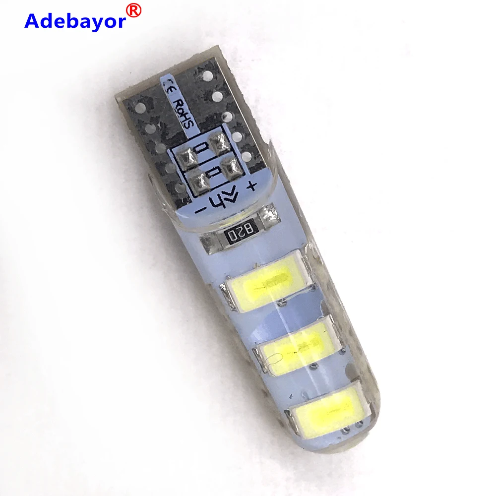 200 шт. Оптовая Продажа T10 силиконовый чехол 6 SMD 5630 LED Автомобильный купол свет W5W 194