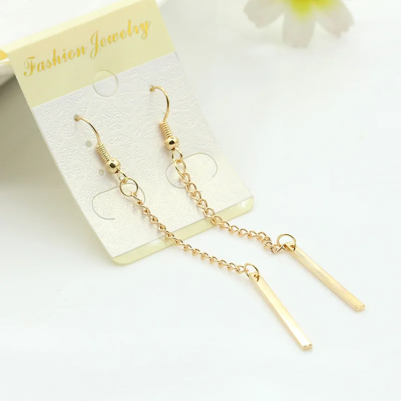 Женские длинные висячие серьги boucle d'oreille простые золотого/серебряного цвета