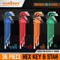 2021 sedy 36pc hex key allen wrench set ball end sae metric star long arm industrial grade