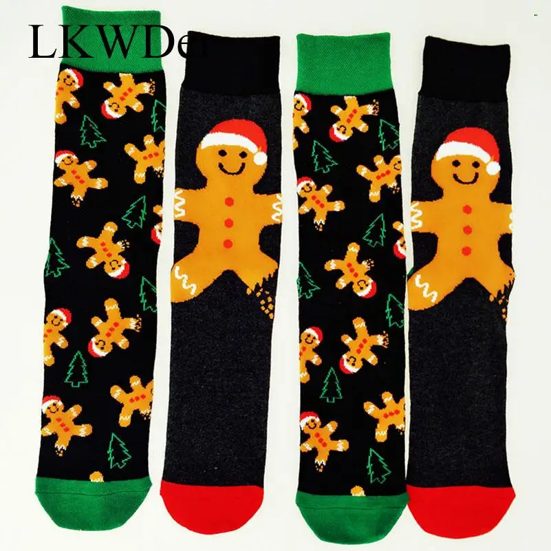 

2 Pairs Men Women Christmas Socks Cartoon Character Autumn Winter Cotton Sock Gifts Hosiery Holiday Party Meias Christmas Casual