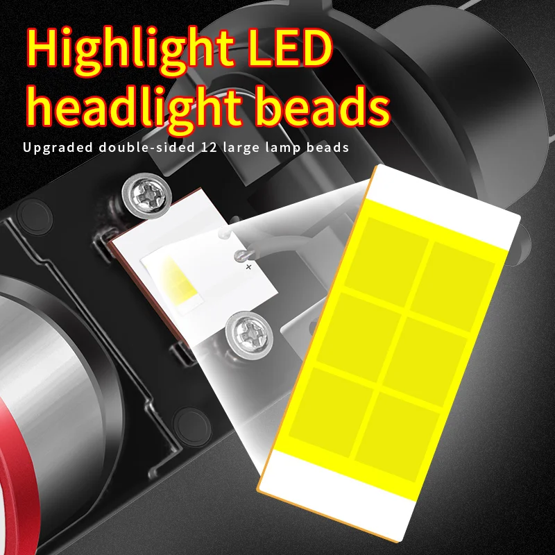 H4 LED Bulb Mini Projector Lens Car Headlamp Bulbs 8000LM Kit Conversion Hi/Lo Beam Headlight RHD LHD 6000K 12V 24V | Автомобили и