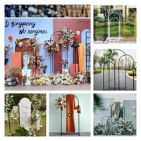 3pcs wedding backdrops arch stage background birthday party welcome decor iron flower shelf advertising stand billboard frame