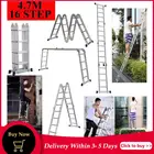 Алюминиевая лестница, 4,7 м, 16-ступенчатая, многофункциональная, складная, регулируемая, промышленная, алюминиевая лестница, бытовой инструмент HWC