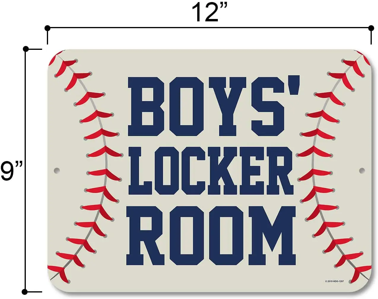 

Baseball Decor, Boy's Locker Room 9 inch by 12 inch Metal Aluminum Novelty Signs, Made in USA