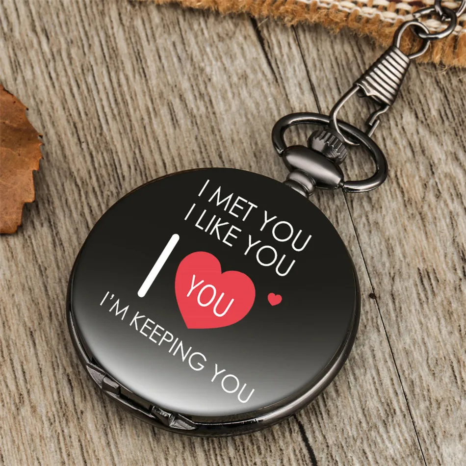 Старинные черные карманные часы с подвеской и персонализированным принтом я