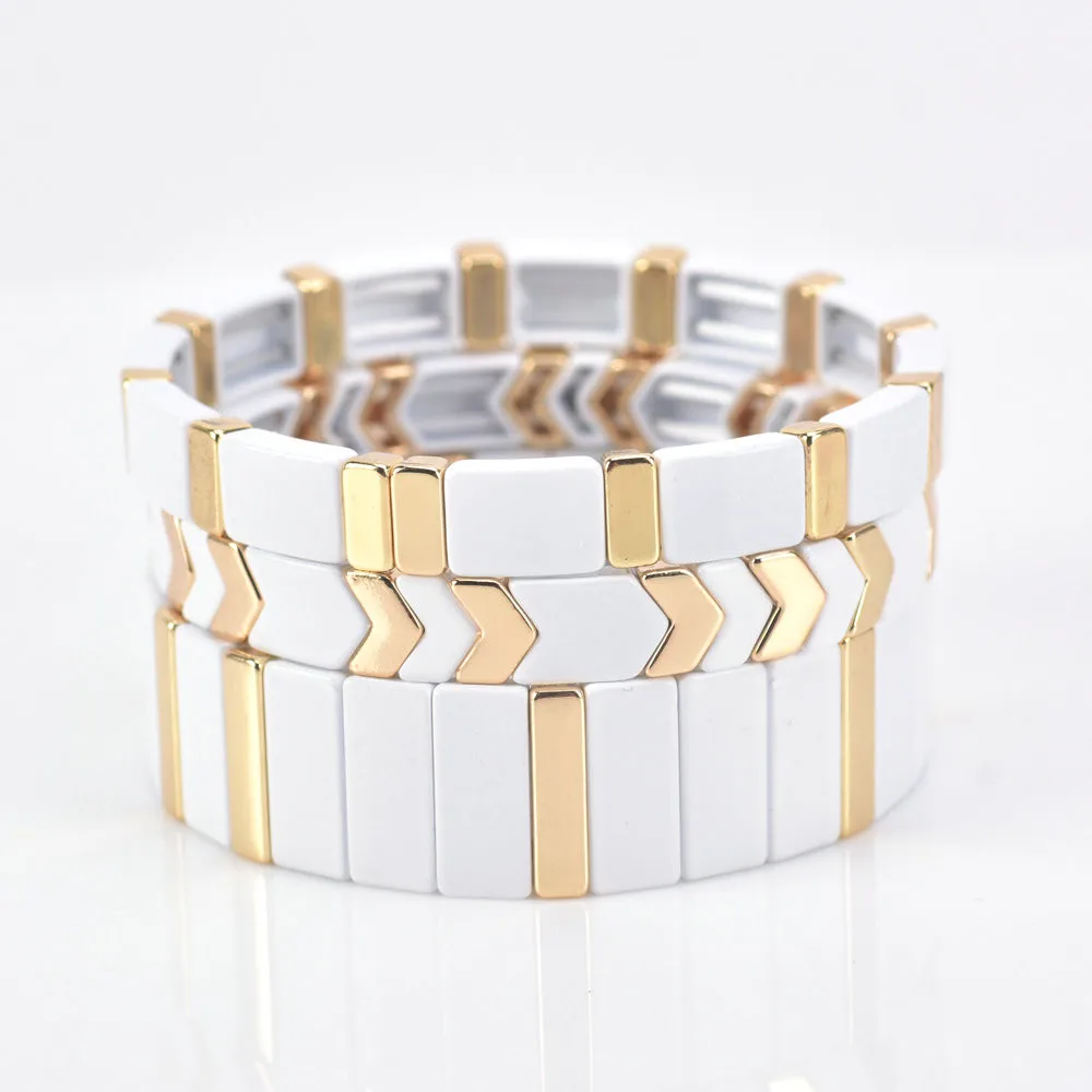 Модные ювелирные изделия KSRA 2019 браслет радужной плитки эмалевые Стрейчевые