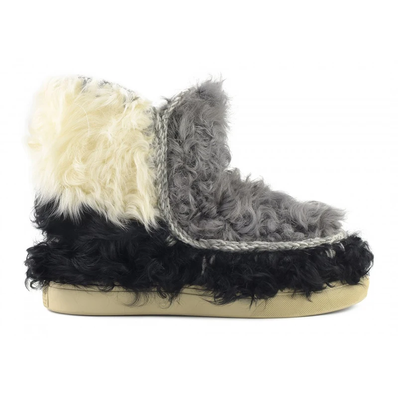 

2021 winter women snow ankle boots eskimo sneaker chekiang fur mixed sheepskin luxury brand wedge ladies short botines botas