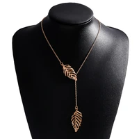 fashion iron leaf necklace pendant charm choker chain necklace for women girls jewelry accessories birthday gifts