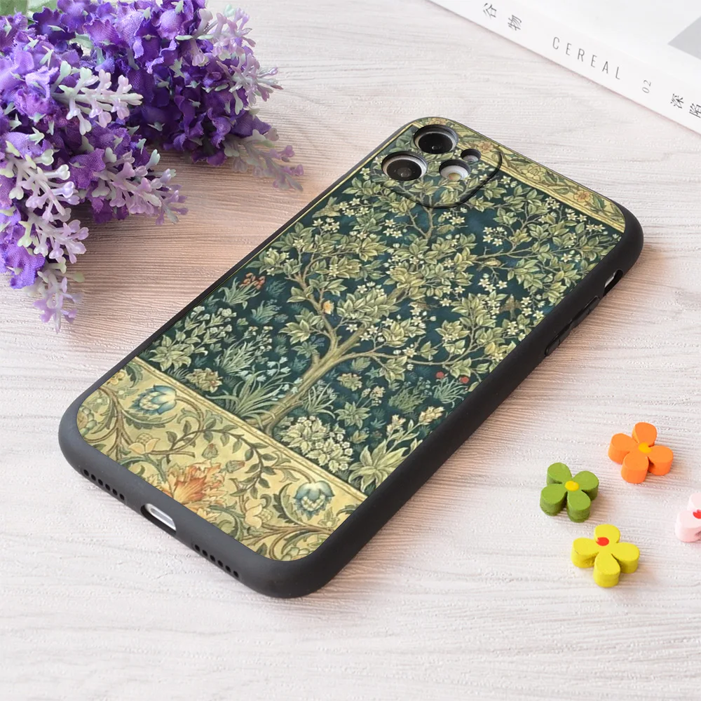 

For iPhone Tree Of Life By William Morris Print Soft Matt Apple Case