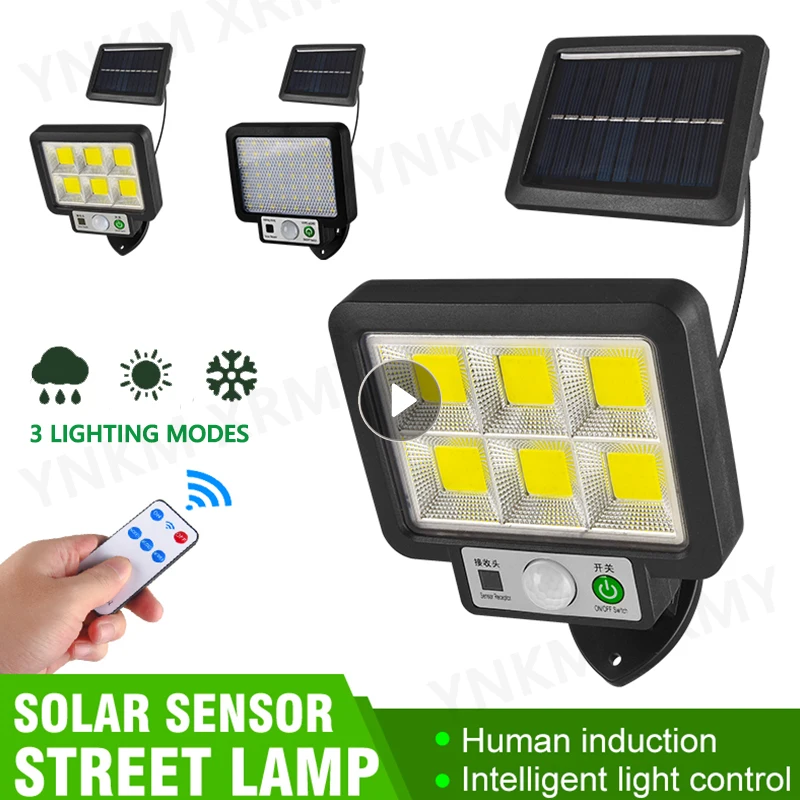 

Solar Street Light COB SMD Outdoor Solar Lamp Waterproof Street Light Motion Sensor Home Security Lighting With Remote Control