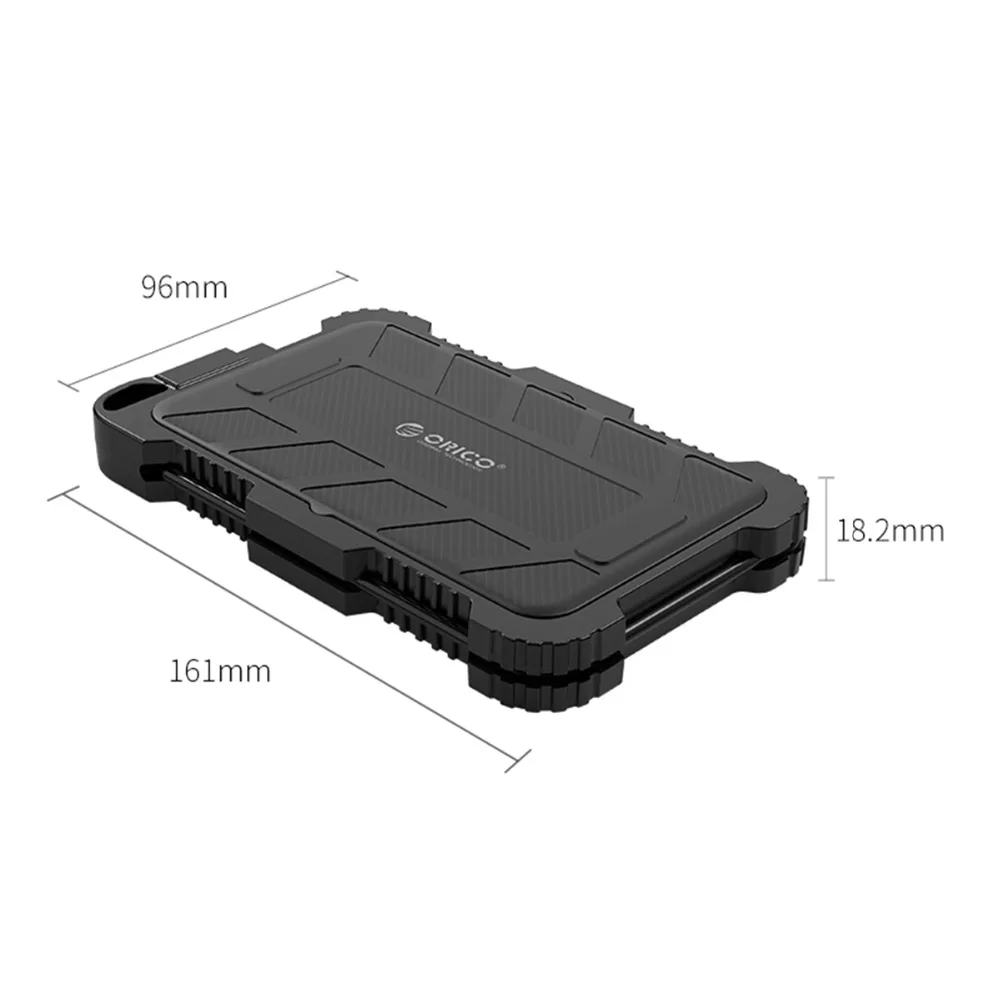 ORICO 2,5 дюймов USB3.0 HDD чехол с крюком для наружного водонепроницаемого ударопрочного пылезащитного жесткого диска коробка для жесткий диск, SSD, корпус