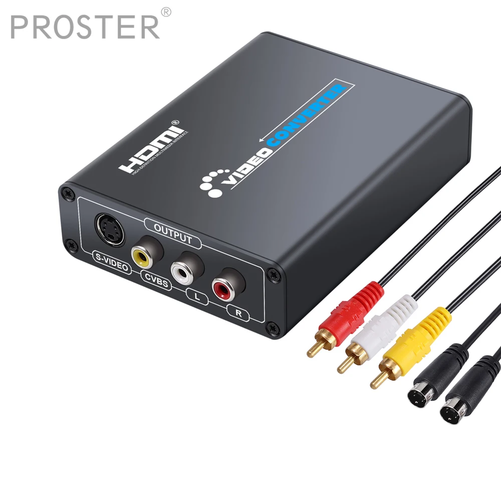 Prozor HDMI Совместимость с композитным 3RCA AV S Video R/L аудио Vdieo конвертер адаптер Upscaler