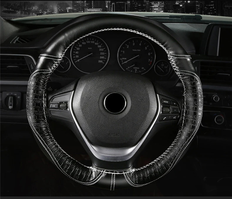 Натуральная кожа рулевое колесо крышка подходит для peugeot 108 208 308 508 2008 3008 т 5008 Citroen C1 C-Elysee C3 C4 C3 Aircross и т. д