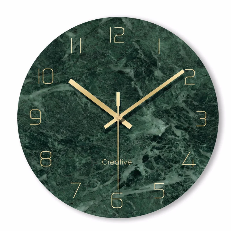 

Marble Wall Clock Simple Decorative Creative Nordic Modern Marble Clock Wall Clock for Living Room Kitchen Office Bedroom klok