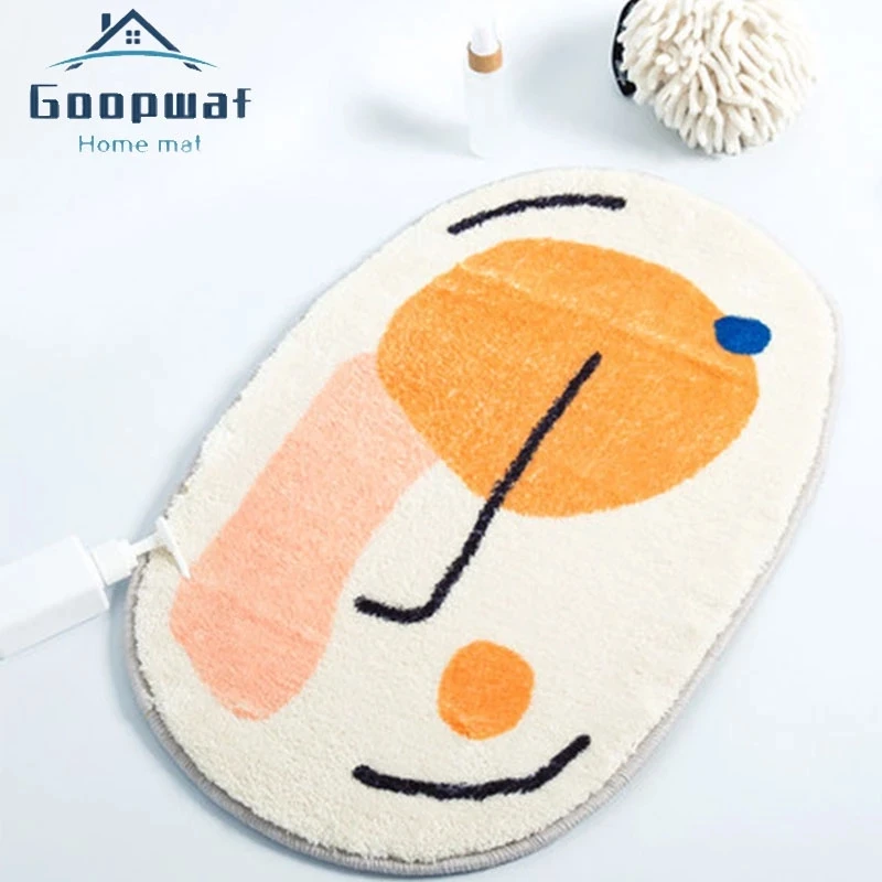 

Скандинавский абстрактный простой коврик для глаз, утолщенный нескользящий коврик для ванной, домашний коврик для гостиной и коврик