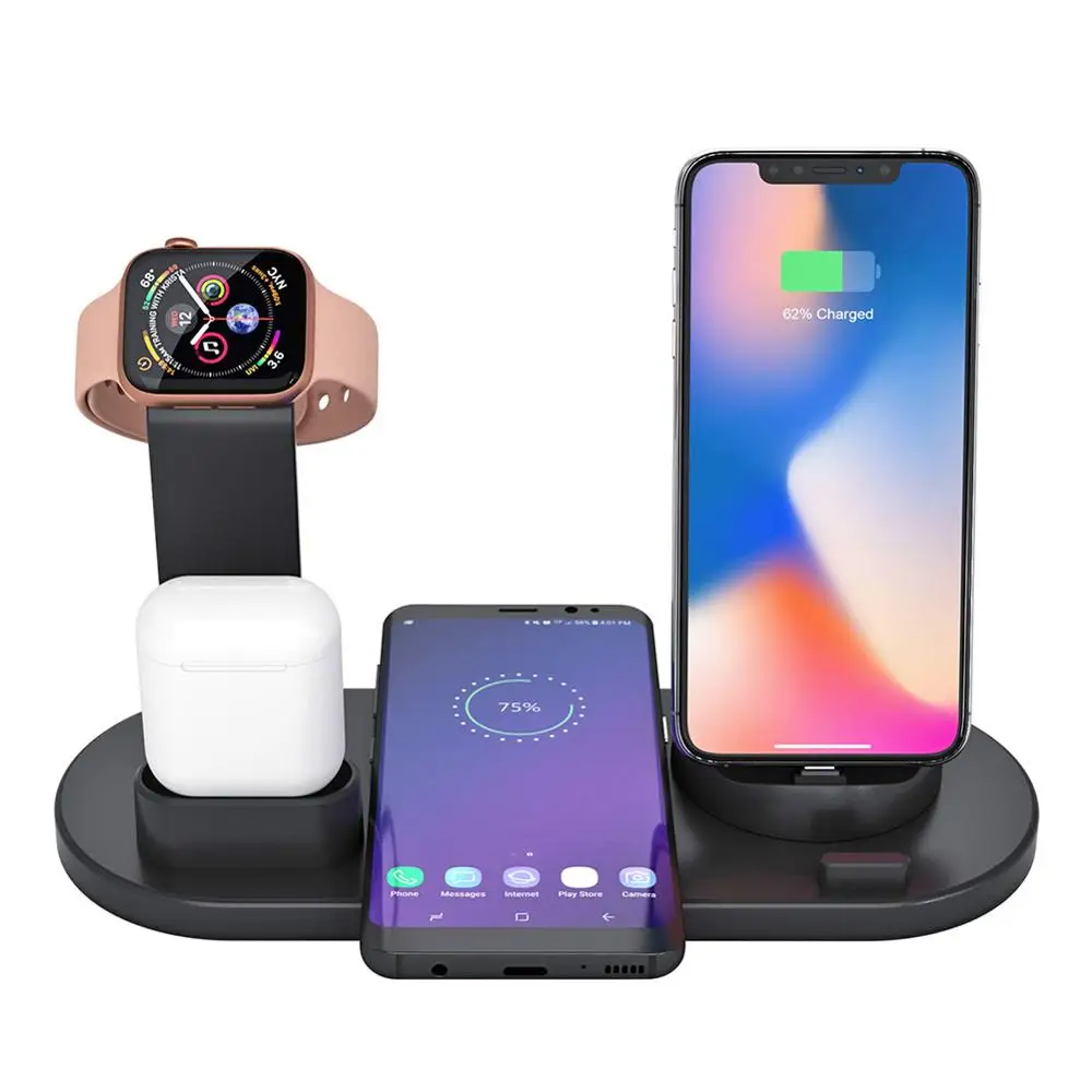 Phone Watch Charge B 3в1 Qi телефон Беспроводная зарядная подставка станция для iPhone для AirPods для Apple Watch для samsung телефон Беспроводная быстрая зарядная док-станция - Тип штекера: Phone Watch Charge B