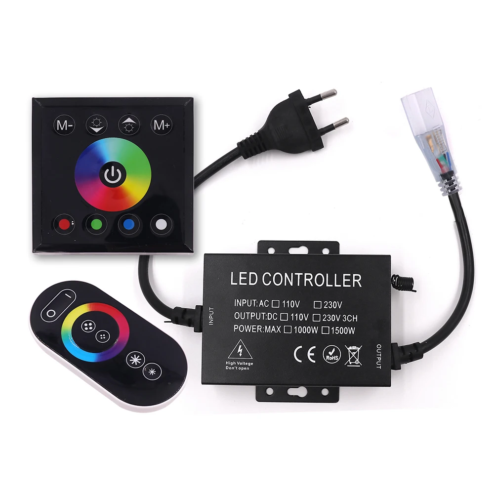 

Touch Remote Controller Dimmer RF 1000W US 110V 1500W EU AU UK 220V For 5050 2835 LED Strip Neon Light