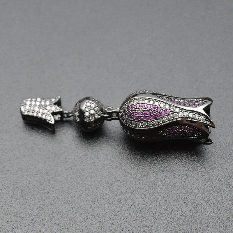 14x50 мм белые бусины с кубическим цирконием в форме тюльпана ручной Шарм