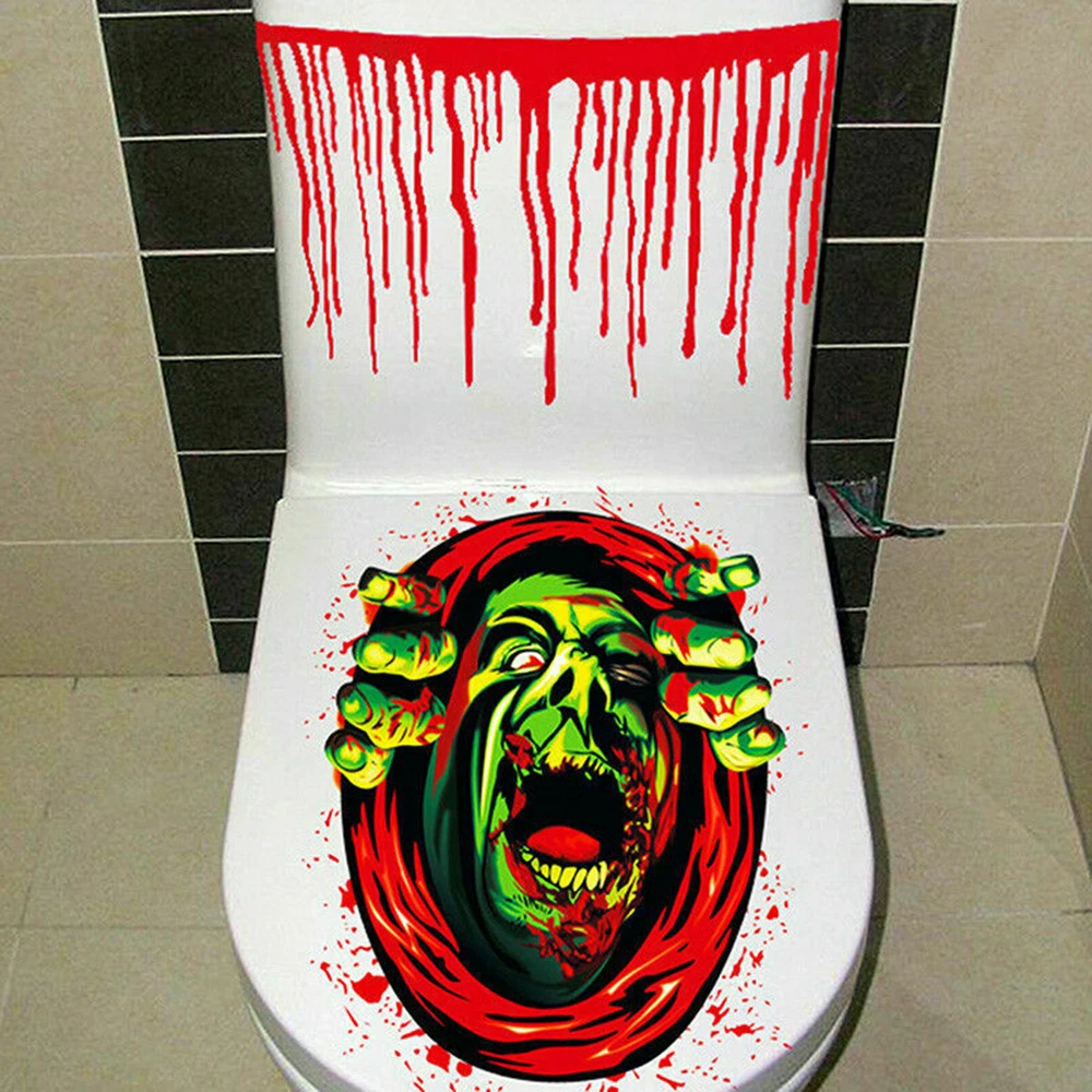 Наклейка унитаза для мужчин и женщин лижущая мышь клоун дом с привидениями