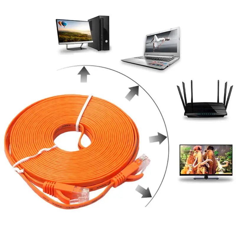 Плоский Ethernet CAT6 сетевой кабель Патч провод RJ45 для ПК/PS4/Xbox|Компьютерные кабели и