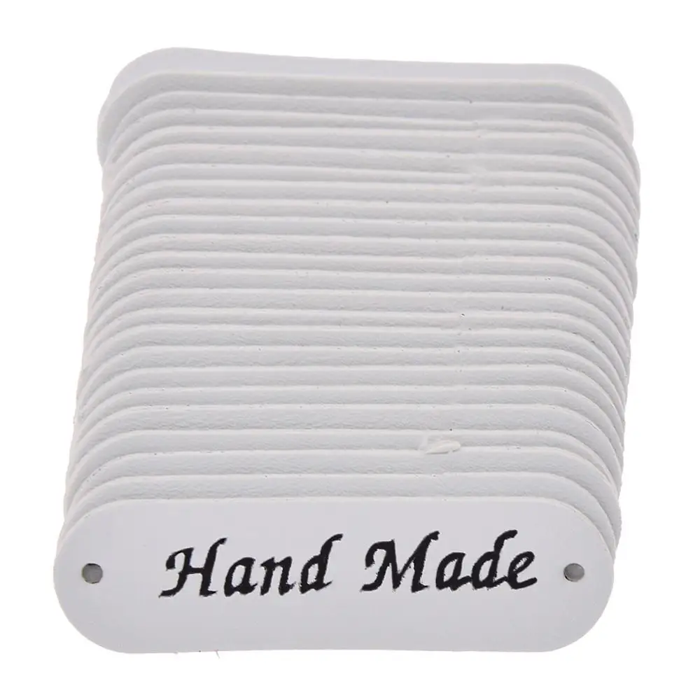 leather handmade clothing labels for gift bag luggage 24pcs/lot hand made with love tags label sewing work | Дом и сад