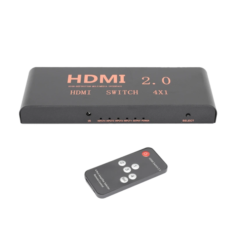 

4 in 1 Out 2.0 Switcher 4K60HZ HD Switcher Support Blu-Ray Input/3D Output/HDCP2.2/HDR Dynamic