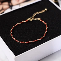 yun ruo fortunate red line bracelet woman gift rose gold color fashion titainum steel jewelry never fade drop shipping 2019