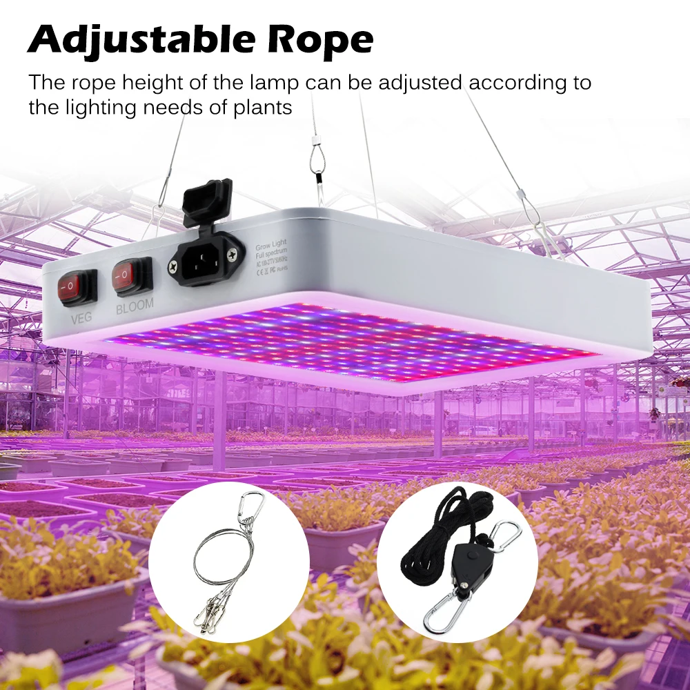 LED Grow Light Full Spectrum 2000W 3000W Plant Lamp with Veg and Bloom Double Switch Phytolamp for Indoor Plants Greenhouse | Лампы и