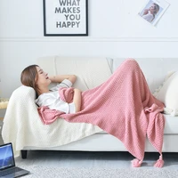 dimi siesta air conditioner bedspread bedding tassel knitted ball woolen blanket sofa super warm cozy throw blankets for office