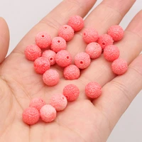 10pcs pink round artificial coral stone beads for women jewelry making diy necklace bracelet accessories gifts size 8mm