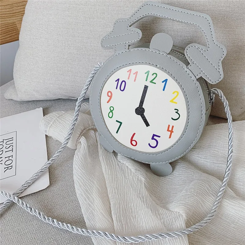 Забавная дизайнерская сумка через плечо с будильником Детская Милая круглая