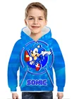 Детский 3D свитшот с длинным рукавом Sonic, одежда для маленьких мальчиков, стильный мультяшный свитшот для девочек, топы