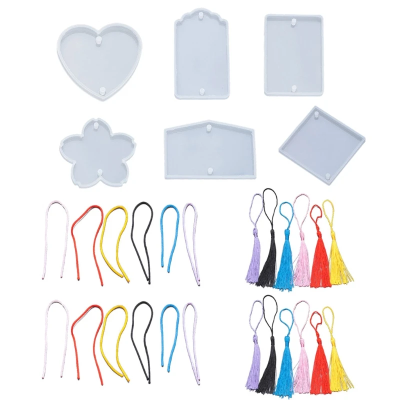 

6pcs Square Flower Shape Silicone Molds With Hole Decorate Pendants Accessory DIY Hand Crafts Suitable for DIY Lover