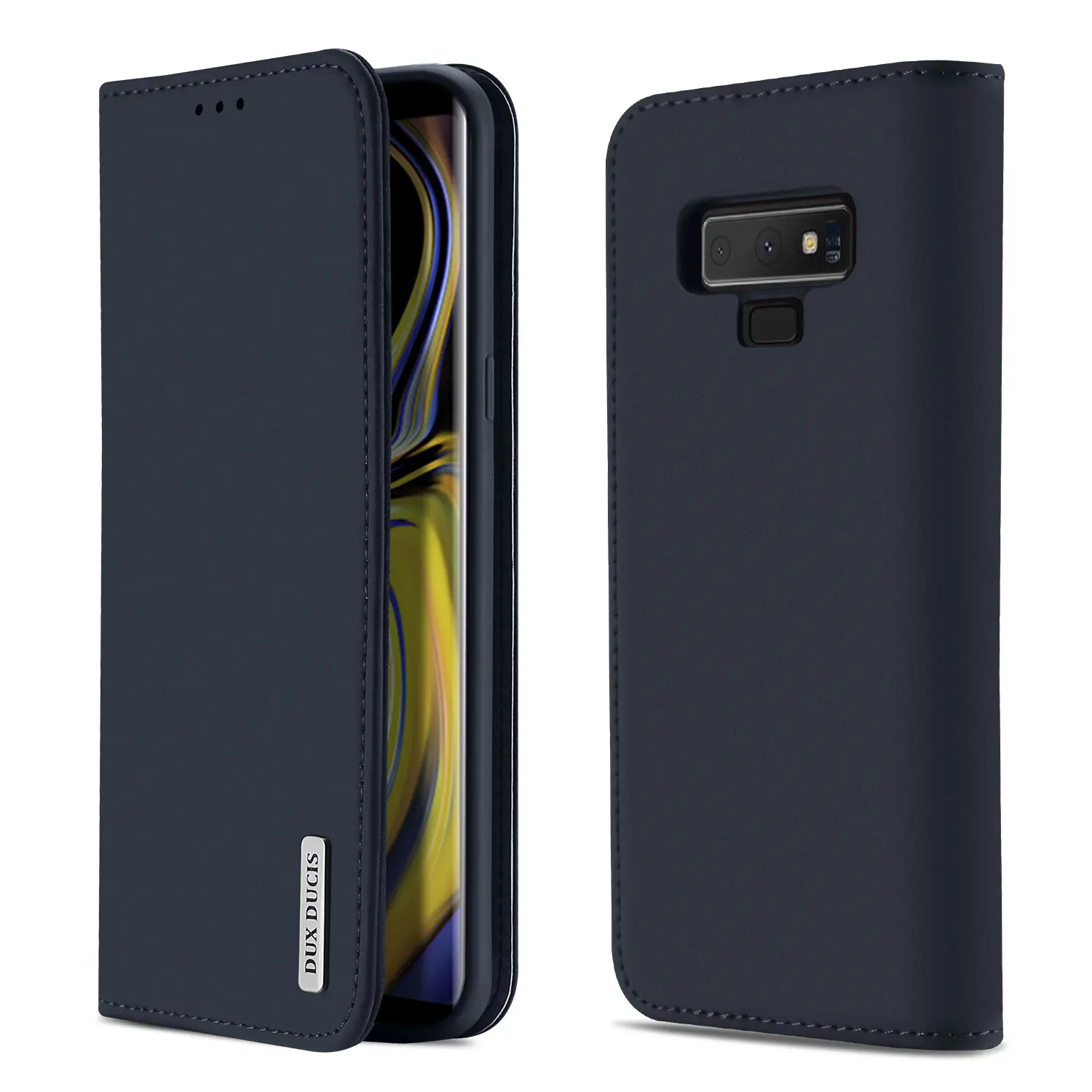 DUX DUCIS чехол для телефона из натуральной кожи для samsung Note 10 9 Чехол-кошелек из натуральной кожи для Galaxy S8 S9 S10 Plus Note10+ чехол - Цвет: Синий