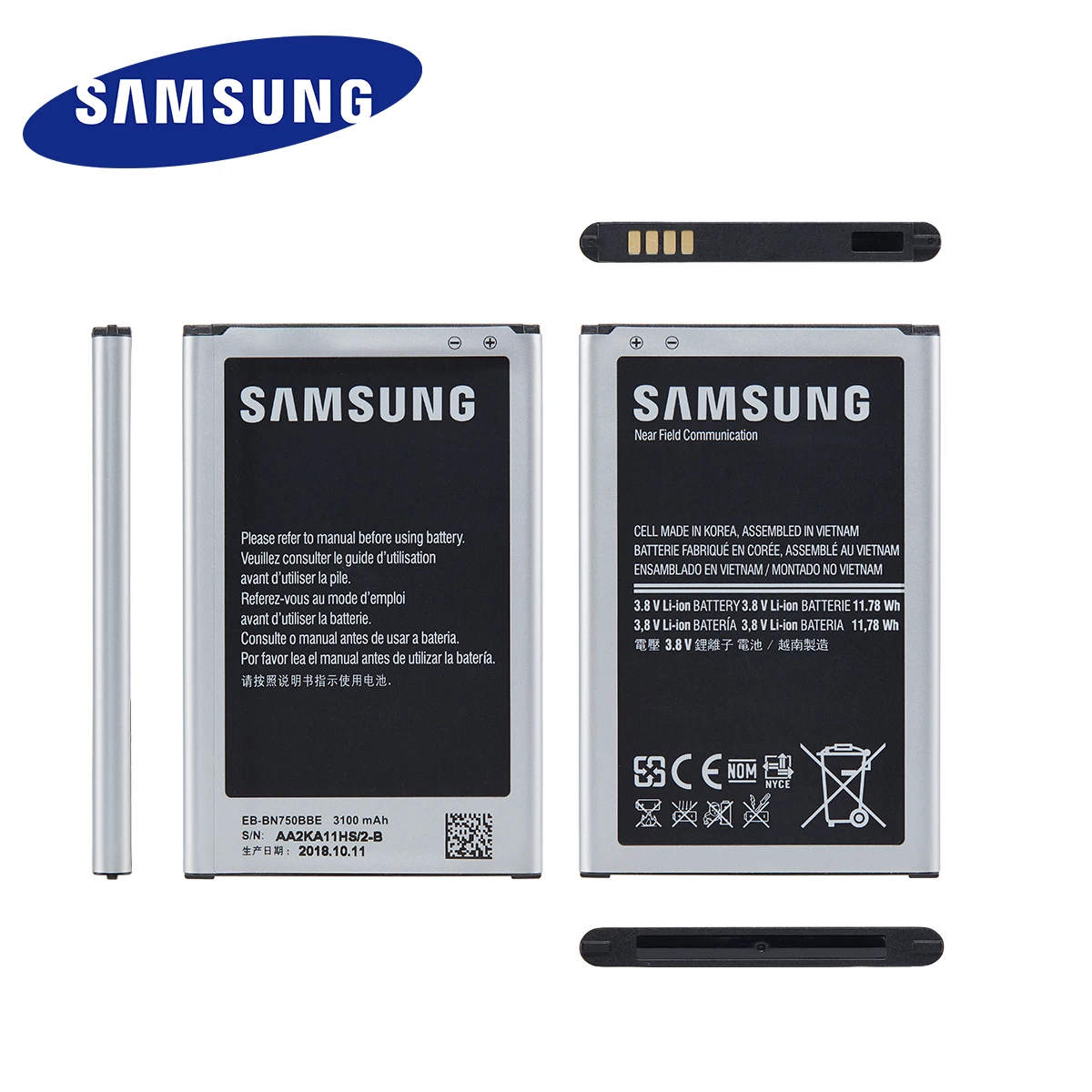SAMSUNG Orginal EB-BN750CBE EB-BN750BBE 3100mAh Battery For Samsung Galaxy Note 3 NEO Note 3 mini N7506V SM-N7505 N7508V N750