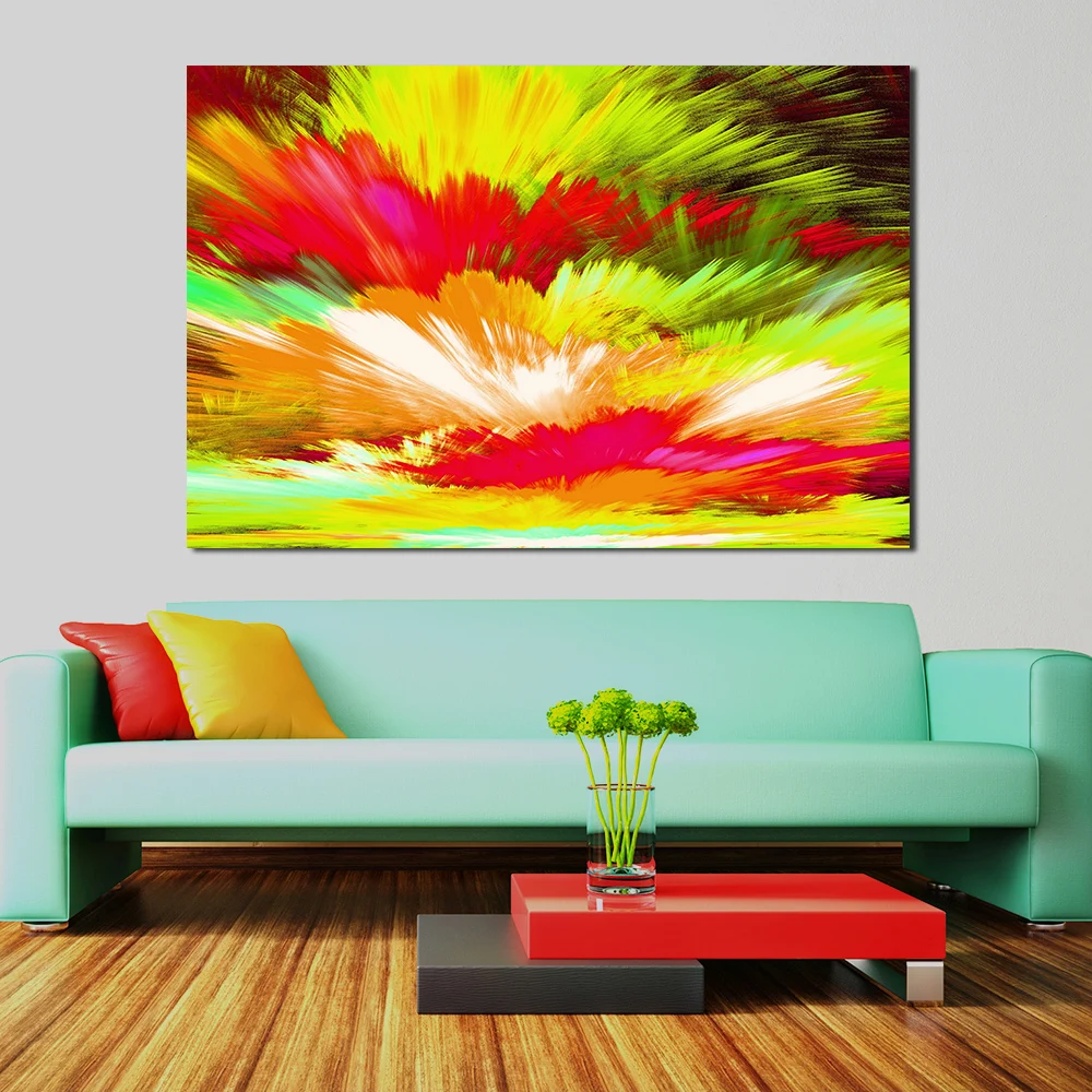 JQHYART красочные всплеск Абстрактная живопись картина маслом для домашнего декора