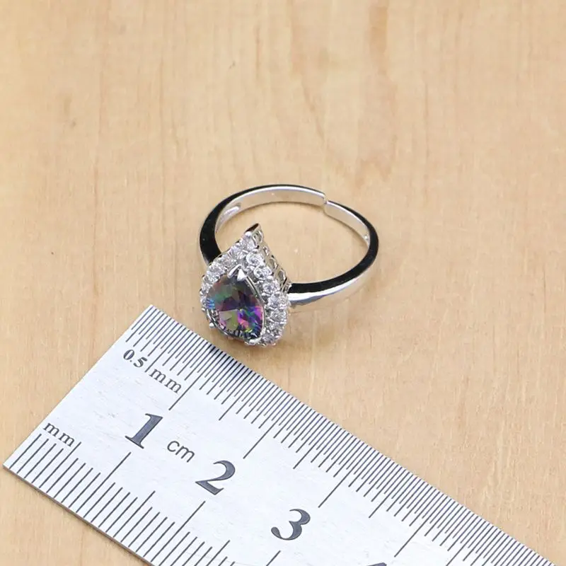 Набор ювелирных изделий из серебра 925 пробы украшение мистического радужного