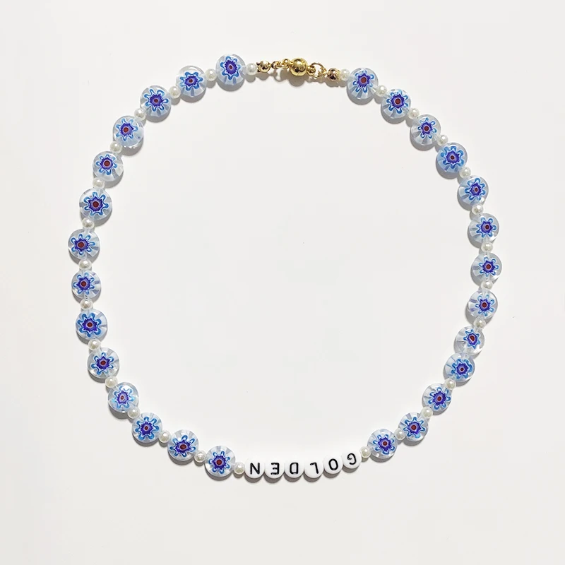 Женское колье с бусинами изысканное модное ожерелье ручной работы искусственным