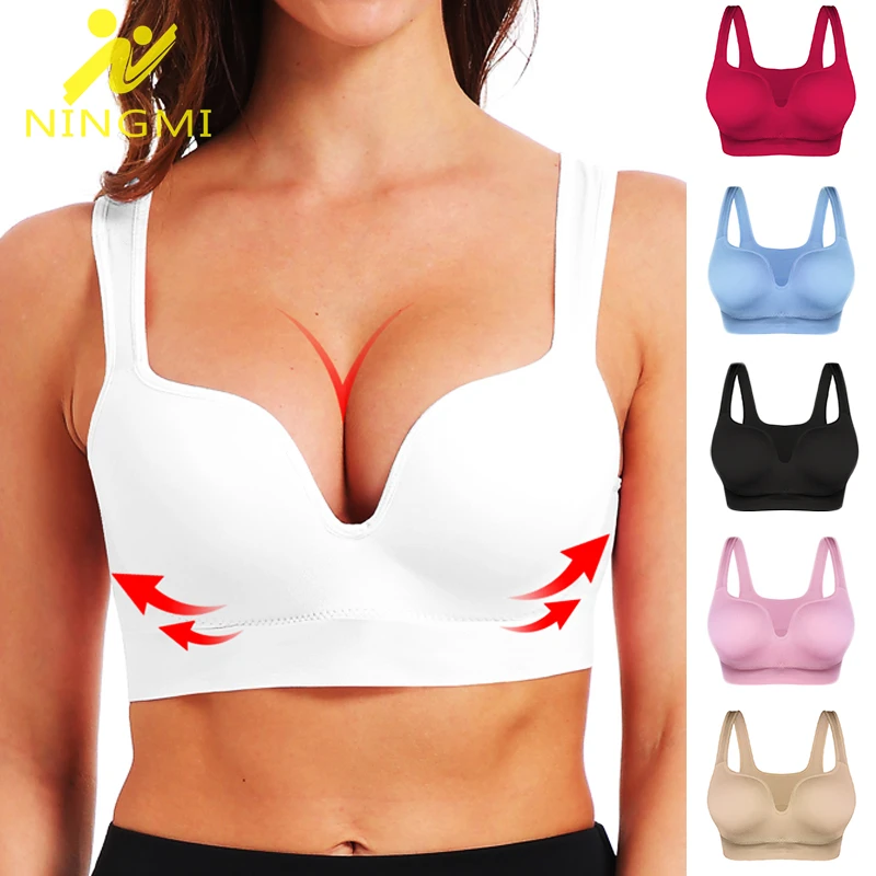 

NINGMI Sports Bra for Women Gym Push Up Yoga Sportwear Sexy Active Wear Workout Tops High Impact Sport Bras Fitness Underwear