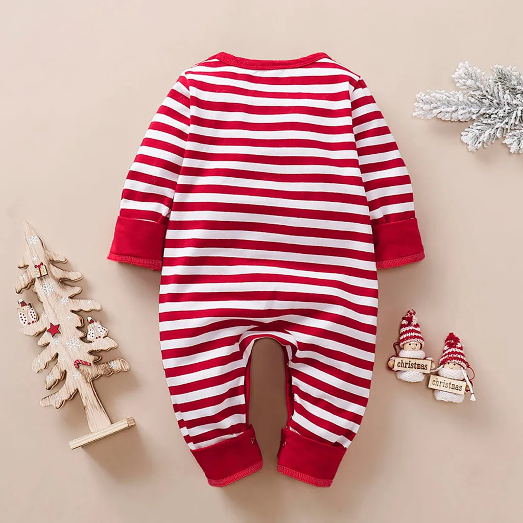 Christmas Baby Girls Boys Clothes Newborn Infant baby Striped Romper Kids Costume Clothing Cute Outfit 0-24M | Детская одежда и