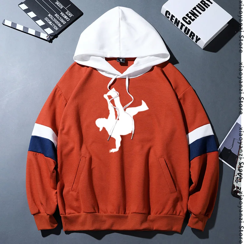 

Breakdancing Printed Hoodies Men Casual Long Sleeve 100% Cotton Pullovers Hip Hop Male Sweatshirts Brand Clothing Masculina