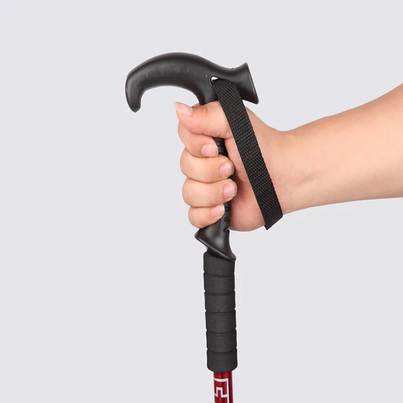 T-handle альпинистские стойки с изгибом костыли необходимые для прогулок на открытом воздухе трость телескопическая палка hike pin hiking poll
