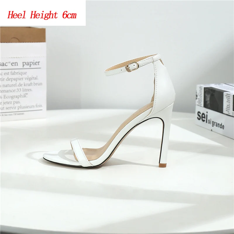 Heel Height 6cm Г. Женские босоножки на высоком каблуке 10, 8, 6 см женские туфли с ремешками для стриптиза, большие размеры 33-43 туфли-лодочки телесного цвета на шпильке для стриптиза - Цвет: Heel Height 6cm